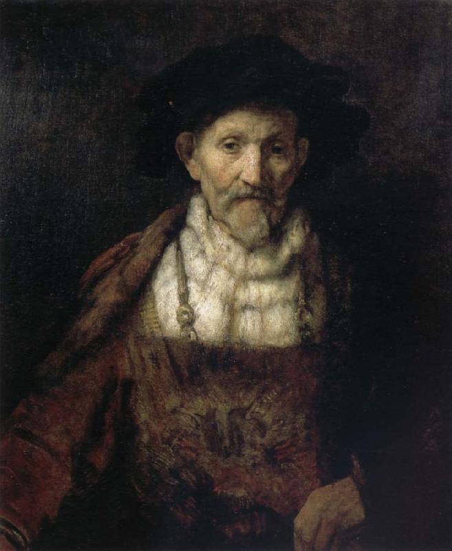 REMBRANDT Harmenszoon van Rijn Portrait of an Old Man in Period Costume France oil painting art